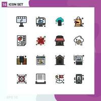 16 thematisch Vektor eben Farbe gefüllt Linien und editierbar Symbole von Vater Sicherheit Software Handy, Mobiltelefon Wolken editierbar kreativ Vektor Design Elemente