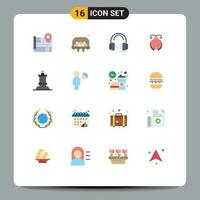 16 kreativ ikoner modern tecken och symboler av figur nyckelpiga hörlurar nyckelpiga skalbagge redigerbar packa av kreativ vektor design element