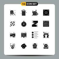 16 kreativ Symbole modern Zeichen und Symbole von SEO Video Bank Kamera Geld editierbar Vektor Design Elemente