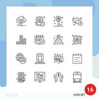 16 kreativ Symbole modern Zeichen und Symbole von Spieler Dating Süßigkeiten Zeit Herz editierbar Vektor Design Elemente