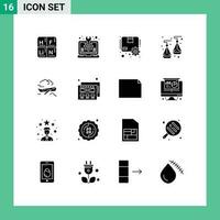16 kreativ ikoner modern tecken och symboler av plan Smycken bärbar dator Smycken redskap redigerbar vektor design element