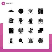 16 kreativ Symbole modern Zeichen und Symbole von erziehen Brieftasche ui Mann Zubehör editierbar Vektor Design Elemente