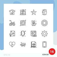 16 kreativ Symbole modern Zeichen und Symbole von Gliederung Server Bangladesch Netzwerk Datenbank editierbar Vektor Design Elemente