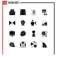 16 kreativ Symbole modern Zeichen und Symbole von E-Commerce Spiegel Schule horizontal Tafel editierbar Vektor Design Elemente