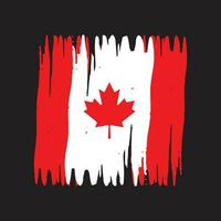 kreativ Hand gezeichnet Bürste Schlaganfall Flagge von Kanada Land Vektor Illustration, Kanada Flagge Bürste Schlaganfall