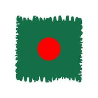 Bangladesch Flagge mit Bürste Schlaganfälle Vektor Illustration, Bangladesch Flagge Bürste Vektor