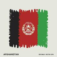 Afghanistan Flagge Bürste Vektor Illustration, Afghanistan Flagge Bürste Schlaganfall