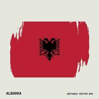 Albanien Flagge Bürste Vektor Schlaganfall, Flagge von Albanien im Grunge Bürste Schlaganfall.