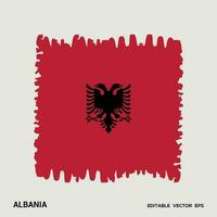 albania flagga borsta vektor stroke, flagga av albania i grunge borsta stroke.