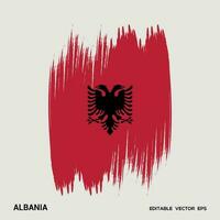 albania flagga borsta vektor stroke, flagga av albania i grunge borsta stroke.