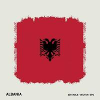 albania flagga borsta vektor stroke, flagga av albania i grunge borsta stroke.