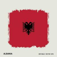 Albanien Flagge Bürste Vektor Schlaganfall, Flagge von Albanien im Grunge Bürste Schlaganfall.