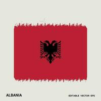 Albanien Flagge Bürste Vektor Schlaganfall, Flagge von Albanien im Grunge Bürste Schlaganfall.