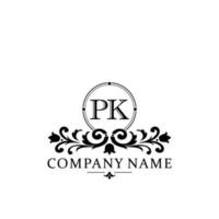 första brev pk enkel och elegant monogram design mall logotyp vektor