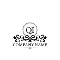första brev qi enkel och elegant monogram design mall logotyp vektor