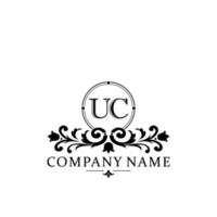 första brev uc enkel och elegant monogram design mall logotyp vektor