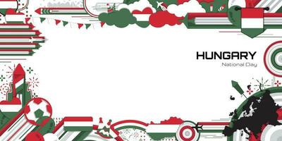 Lycklig oberoende dag av Ungern, illustration bakgrund design, Land tema vektor