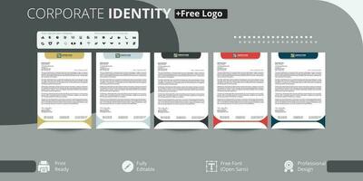fri professionell brev med logotyp design för företag vektor