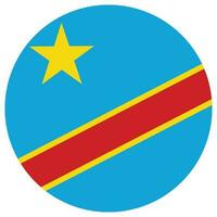 demokratisch Republik von Kongo Flagge. demokratisch Republik von das Kongo runden Flagge vektor