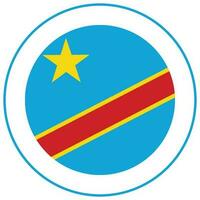 demokratisch Republik von Kongo Flagge. demokratisch Republik von das Kongo runden Flagge vektor