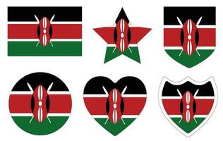 Kenia Flagge gestalten Satz. Flagge von Kenia gestalten Satz. vektor