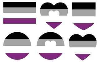 asexuell Stolz Flagge im gestalten Satz. International asexuell Stolz Flagge im gestalten Satz. vektor