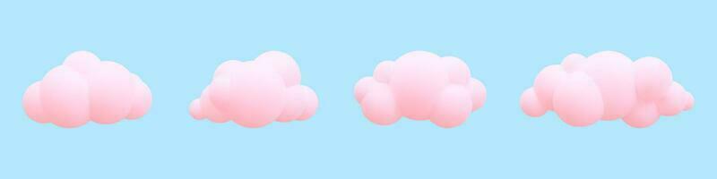 3d realistisk moln samling. vektor illustration