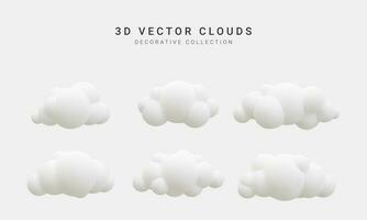3d realistisk moln samling. vektor illustration
