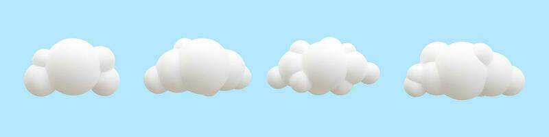 3d realistisch Wolken Sammlung. Vektor Illustration