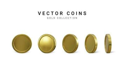 tömma guld mynt isolerat på vit bakgrund. faller eller flygande pengar kontanter skatt begrepp. vektor illustration