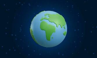 3d realistisk planet jord med enkel naturlig yta textur på starry bakgrund. internationell mor jord dag baner eller affisch. Lycklig jord dag begrepp. vektor illustration