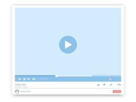 skrivbordet webb video spelare, modern social media gränssnitt design mall för webb och mobil appar, spela video uppkopplad fönster med navigering ikoner. vektor illustration