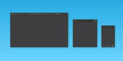 webb browser fönster mall. hemsida browser annorlunda enheter. vektor illustration