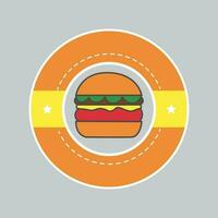 burger logotyp design vektor mall, snabb mat logotyp, bricka platt modern minimal design illustration.