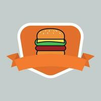 Burger-Logo-Design-Vektorvorlage, Fast-Food-Logo, Abzeichen flache moderne minimale Designillustration. vektor