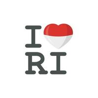 ich Liebe Indonesien verbunden Symbol zum Design Element. ich Liebe Indonesien Symbol zum Indonesien Unabhängigkeit Tag Feier. vektor