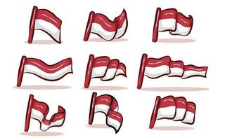 samling av indonesien nationell flagga vektor