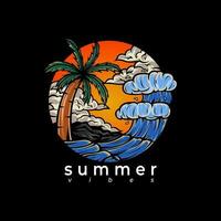 Vektor Illustration von ein Logo mit ein Sommer- Strand Thema