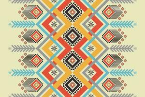 etnisk sydväst stam- mönster. färgrik navajo geometrisk form sömlös mönster. färgrik etnisk mönster använda sig av för textil, prydnadskudde, matta, matta, tapet, mural konst, klädsel, omslag, etc vektor