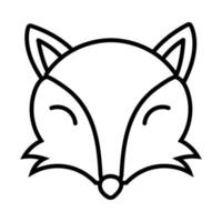 Symbol für den Stil der Fuchs-Tierlinie vektor