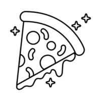 köstliche italienische pizza fast food line style icon style vektor