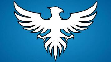 vit fågel logotyp på blå bakgrund vektor