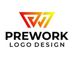 wp Brief Monogramm Sport Logo Design. vektor