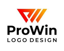 pw Brief Monogramm Sport Industrie Logo Design. vektor