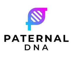 Brief p Monogramm DNA Logo Design. vektor