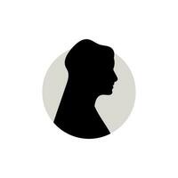 Silhouette von ein weiblich Kopf. Vektor Illustration auf Weiß Hintergrund.