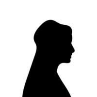 Frau Benutzerbild Profil. Vektor Silhouette von ein Frau Kopf oder Symbol isoliert auf ein Weiß Hintergrund. Symbol von weiblich Schönheit.