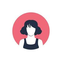 Profil Bild von Frau Benutzerbild zum Sozial Netzwerke mit Hälfte Kreis. Mode Vektor. hell Vektor Illustration im modisch Stil.