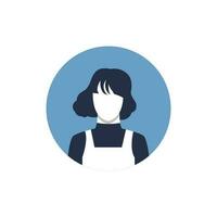 runda profil bild av kvinna avatar för social nätverk. mode, skönhet, blå och svart. ljus vektor illustration i trendig stil.