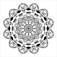 abstrakt schwarz Weiß Mandala Hintergrund Muster Design mit islamisch Kunst Mandala vektor